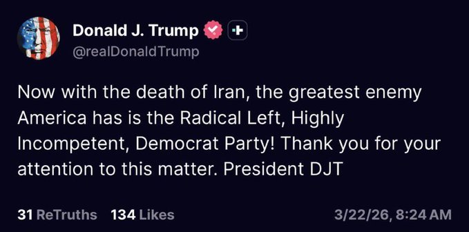 President Trump Declares Radical Democrats America’s Greatest Enemy After Iran Defeat